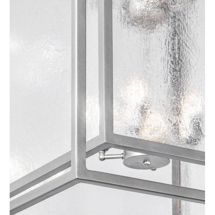 Nickel and Clear Seeded Glass 8-Light Indoor Chandelier