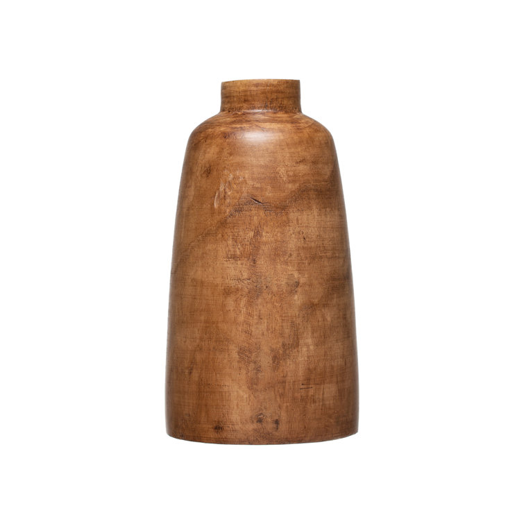 Mylo 14.25'' Brown Paulownia Wood Table Vase