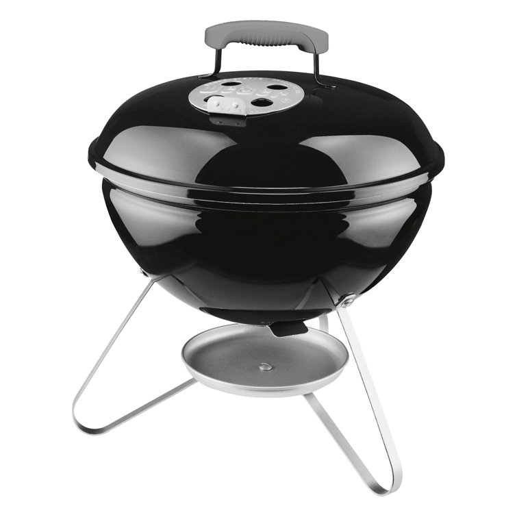 Weber 14-Inch Black Portable Charcoal Grill with Porcelain-Enamel Lid