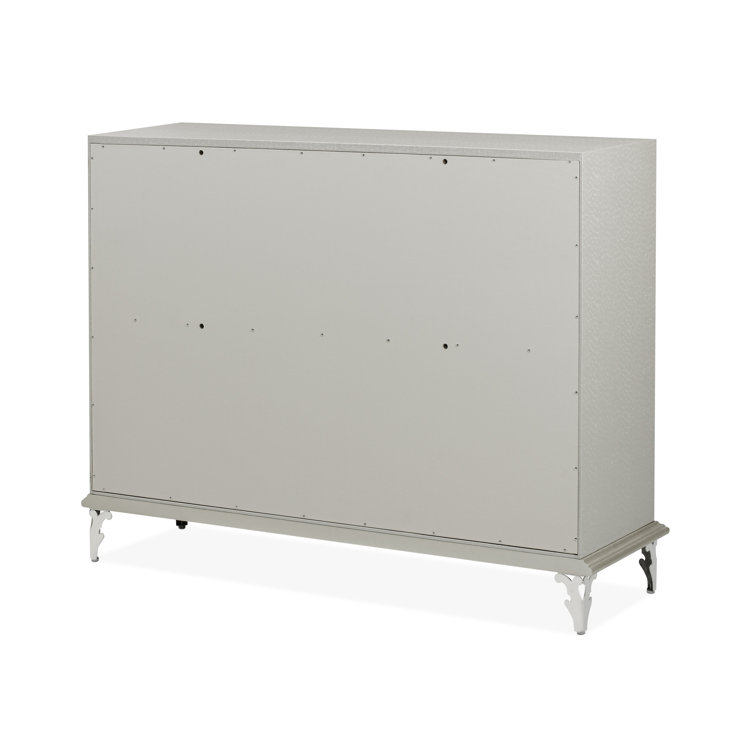 Frost Ivory Mirrored 8-Drawer Upholstered Dresser