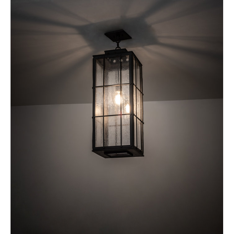 Bronze Oil-Rubbed 1-Light LED Pendant with Clear Seeded Glass