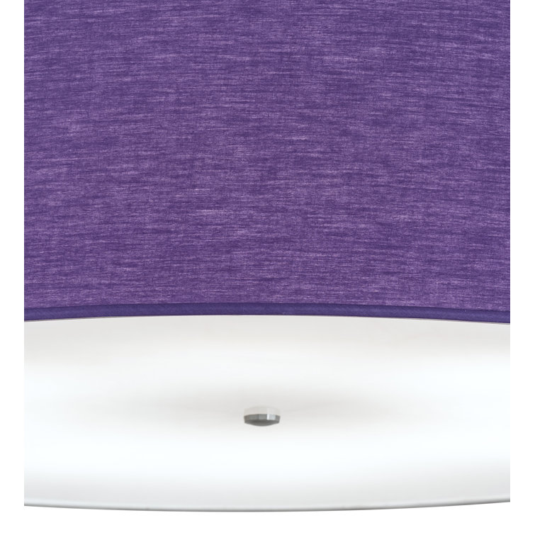 Violet and Silver 8-Light Fabric and Acrylic Pendant