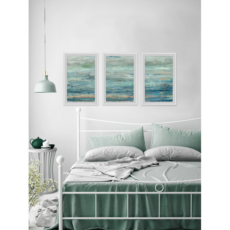 Vast Sea Triptych Blue and Green Giclee Print