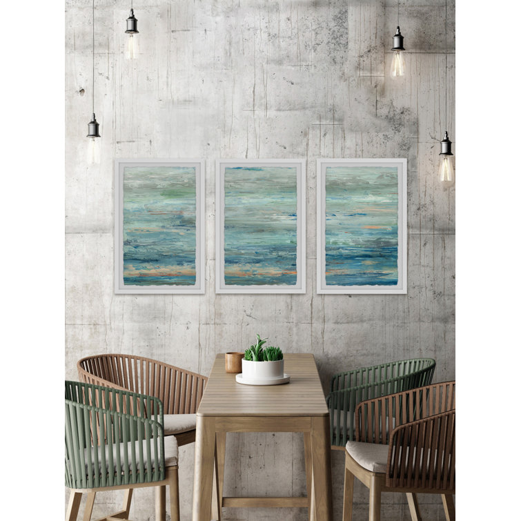 Vast Sea Triptych Blue and Green Giclee Print