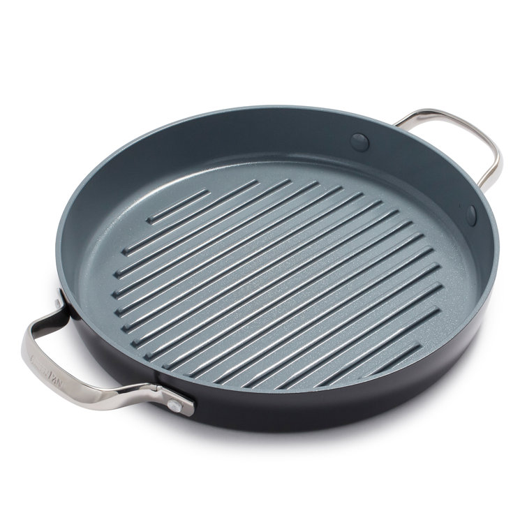 GreenPan Valencia Pro 11" Gray Ceramic Nonstick Grill Pan