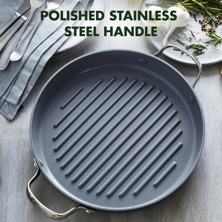 GreenPan Valencia Pro 11" Gray Ceramic Nonstick Grill Pan