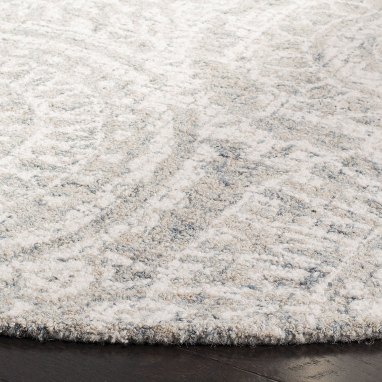 Gray Abstract Handmade Wool 4' x 6' Tufted Area Rug