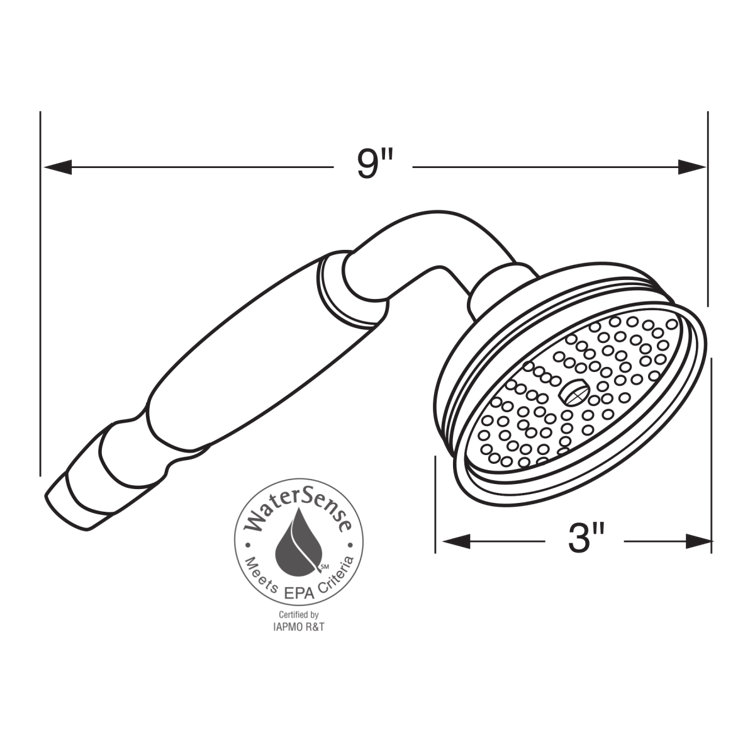 Classic Elegance 3" Polished Chrome Handshower with Easy-Clean Nozzles