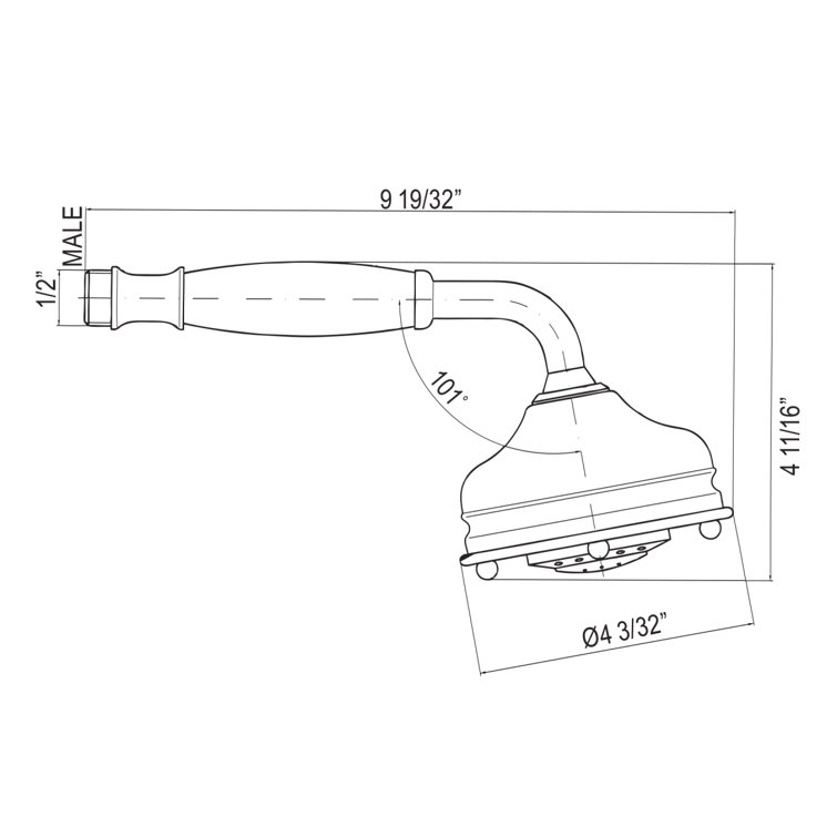 Classic Polished Chrome Handheld Showerhead with Brass Handle