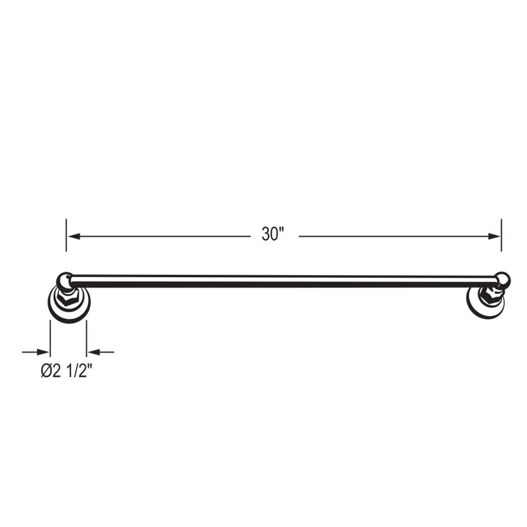 Polished Nickel 18" Wall Mounted Towel Bar