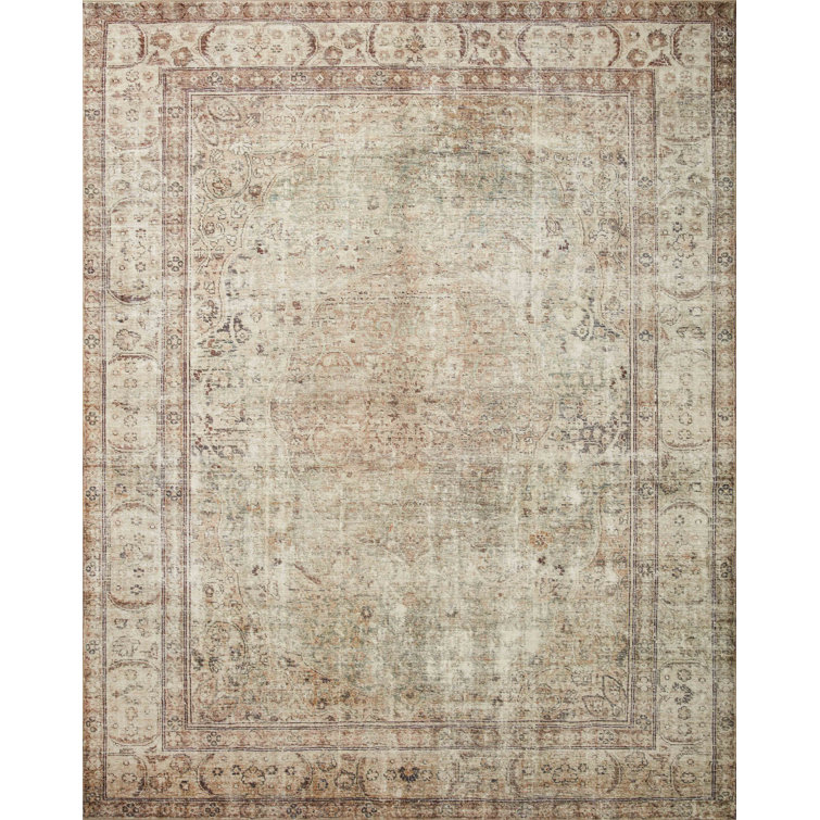 Margot Antique Sage Rectangular Easy Care Area Rug