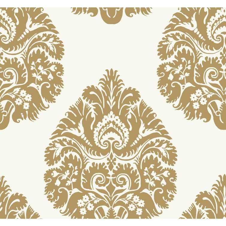Gold Damask Non-Pasted Washable Wallpaper