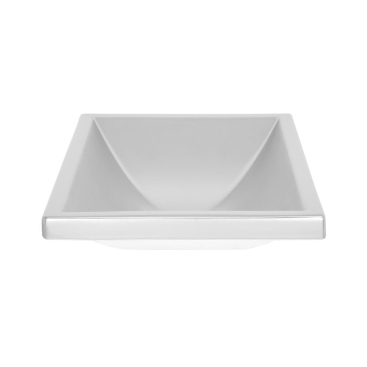 Silver Ceramic Rectangular Bathroom Sink with Metallic Finish