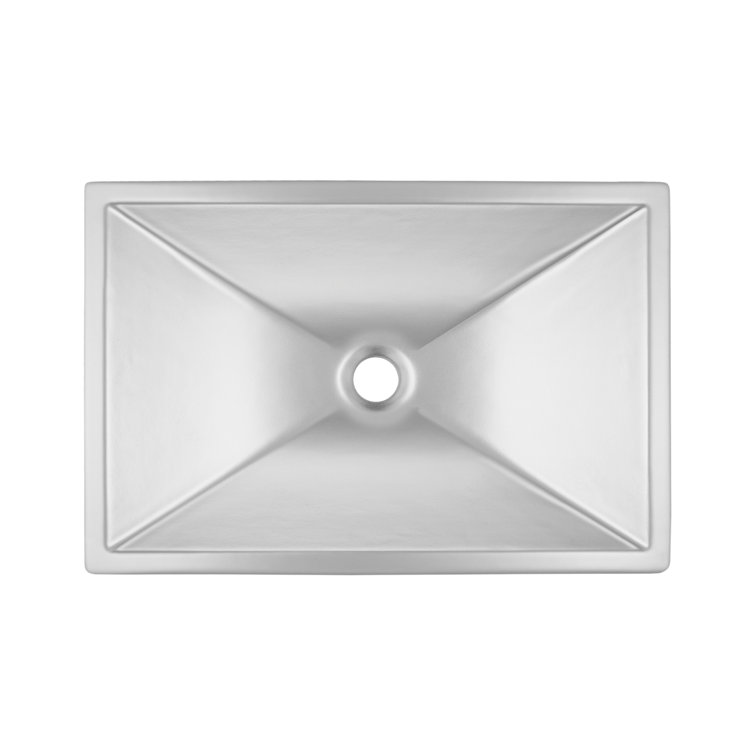 Silver Ceramic Rectangular Bathroom Sink with Metallic Finish