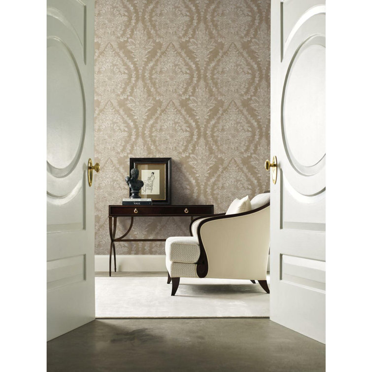 Bronze Charleston Damask Non-Pasted Washable Wallpaper