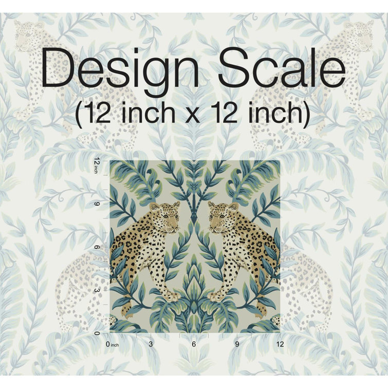 Taupe Jungle Leopard Damask Non-Pasted Wallpaper
