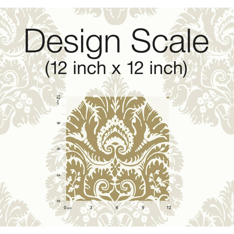Gold Damask Non-Pasted Washable Wallpaper