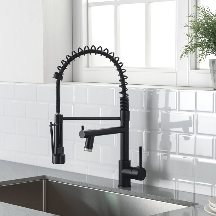 Matte Black Pull Down Kitchen Faucet with Pull-out Spray