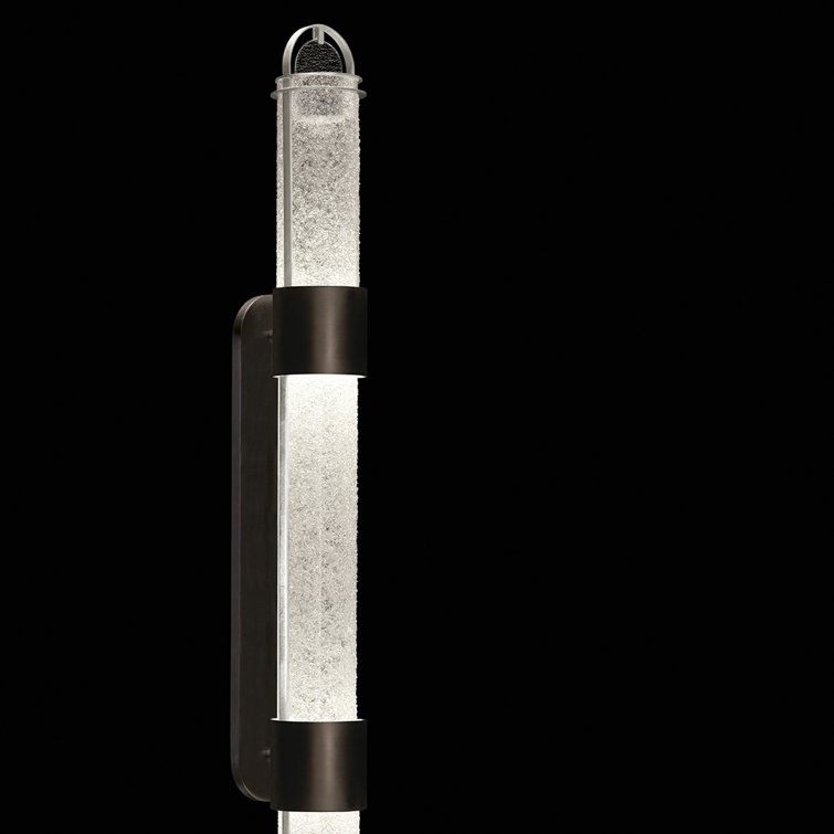 Sleek Black and Silver 4-Light LED Wall Sconce with Clear Glass Detail