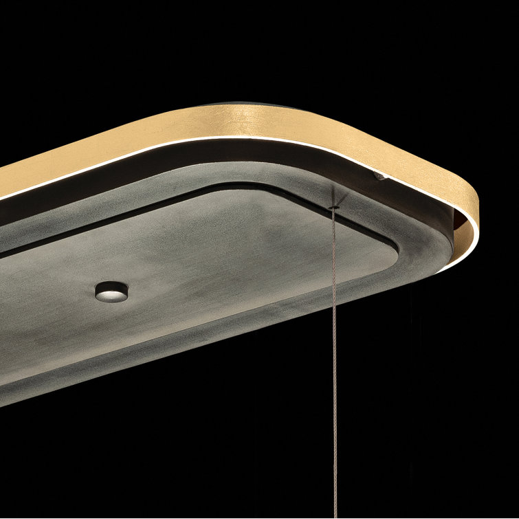 Black and Gold 4-Light LED Glass Island Pendant