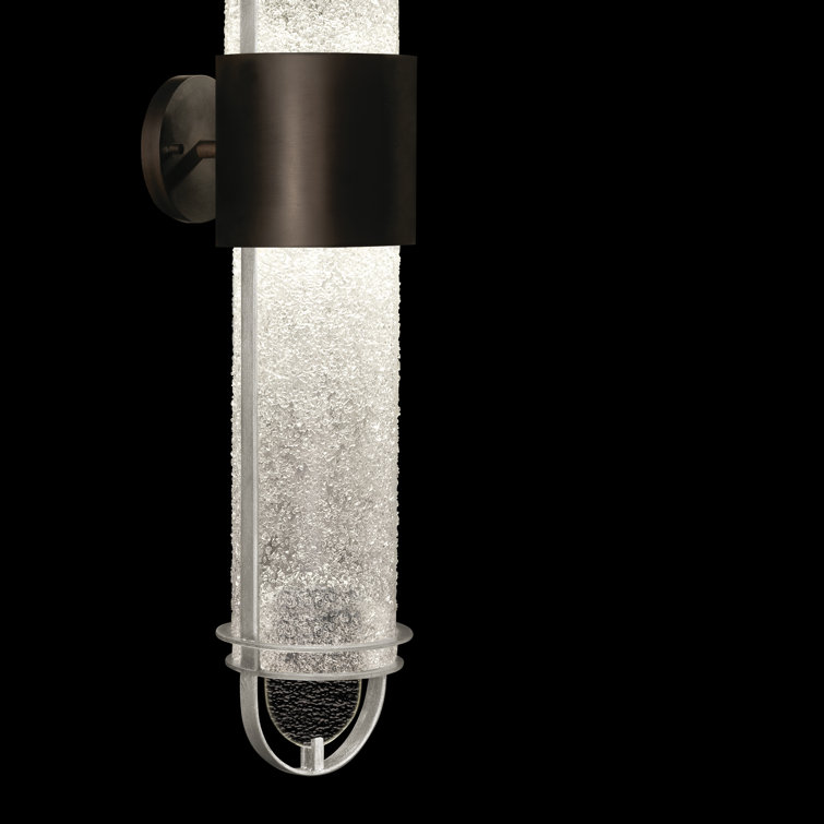 Diamond Blanket Black and Silver Leaf LED Wall Sconce