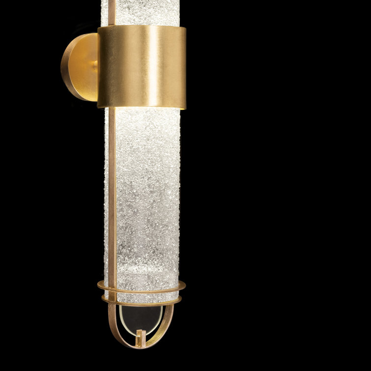 Elegant Gold Studio Glass 2-Light LED Sconce with Dimmable Feature
