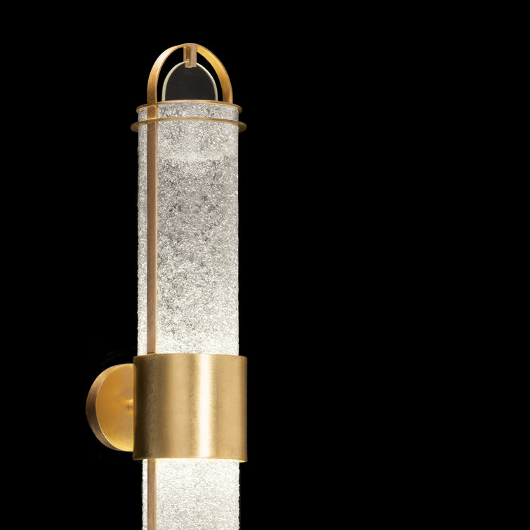 Elegant Gold Studio Glass 2-Light LED Sconce with Dimmable Feature