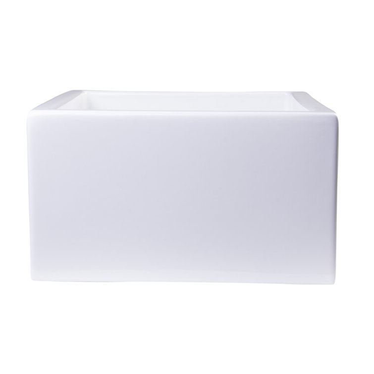 24'' White Fireclay Farmhouse Apron Single Bowl Sink