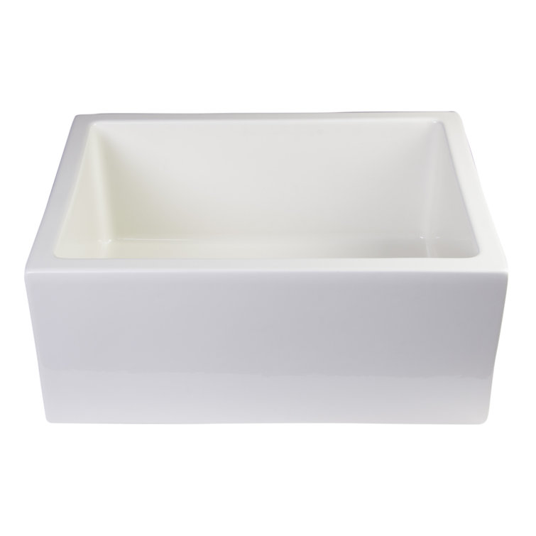 24'' Biscuit Fireclay Farmhouse Apron Single Bowl Sink
