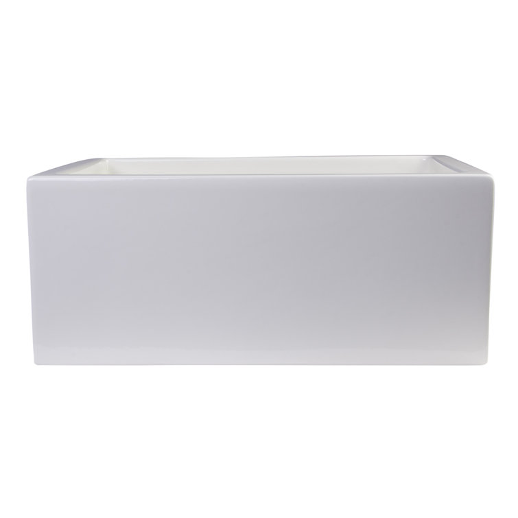 24'' Biscuit Fireclay Farmhouse Apron Single Bowl Sink