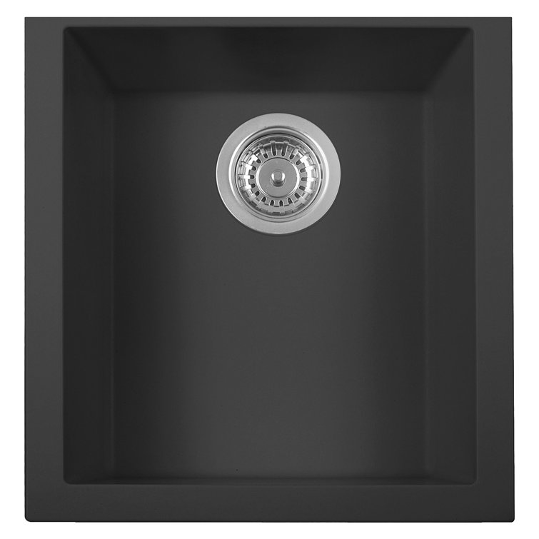 Black Granite Composite Undermount Single Bowl Kitchen Sink