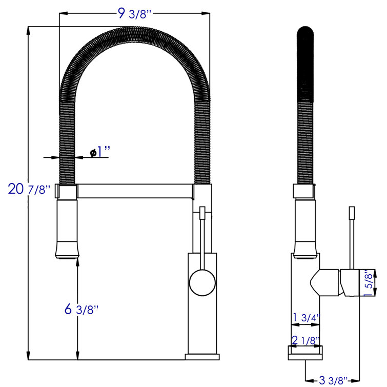 Stainless Steel Gooseneck Kitchen Faucet with Pull-out Spray