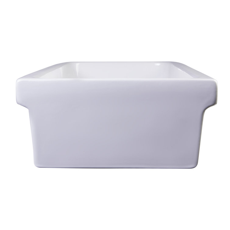 48" White Ceramic Trough Vessel Bathroom Sink
