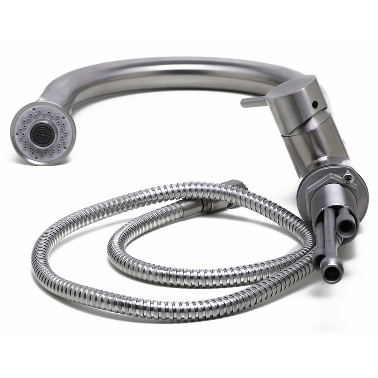 Brushed Stainless Steel Pull Down Kitchen Faucet with Spray