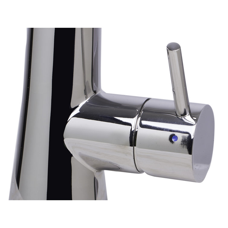 Polished Stainless Steel Pull-Down Kitchen Faucet with Spray