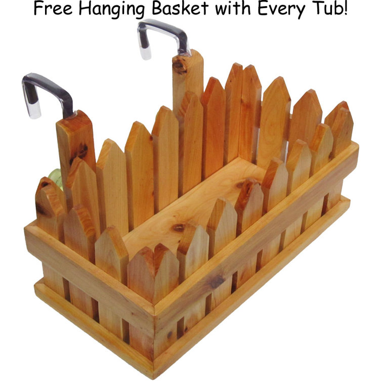63'' Natural Cedar Freestanding Soaking Bathtub with Iron Wraps