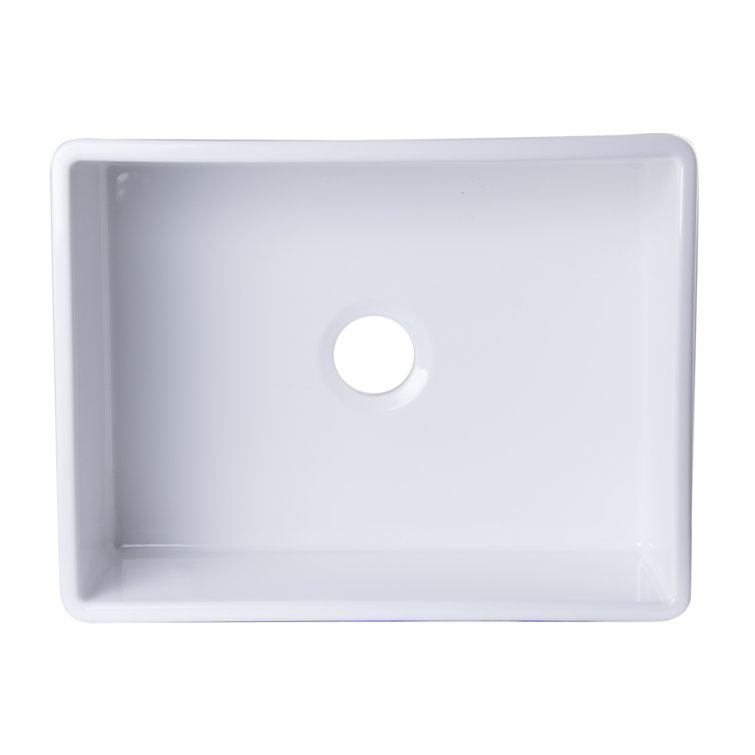 White Fireclay Farmhouse Apron Single Bowl Kitchen Sink