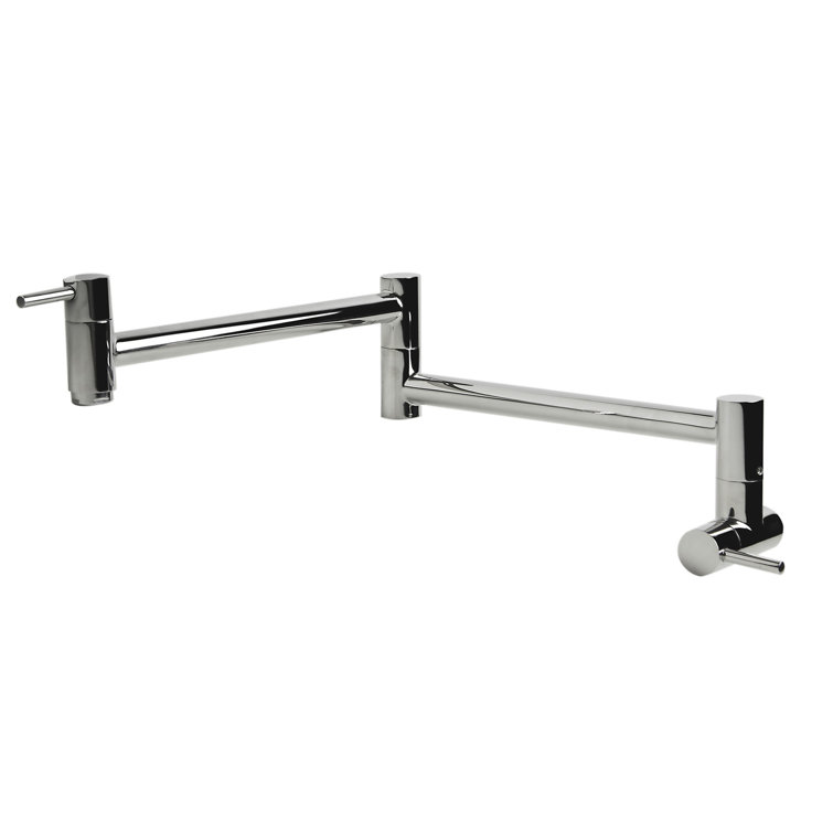 Polished Stainless Steel Wall Mount Pot Filler Faucet