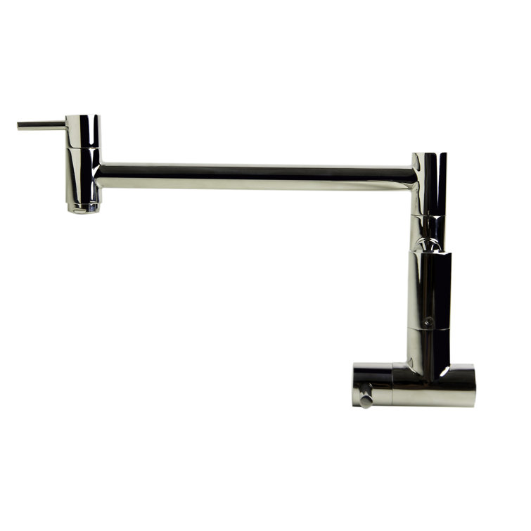 Polished Stainless Steel Wall Mount Pot Filler Faucet
