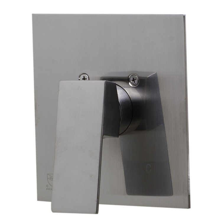 Brushed Nickel Wall-Mounted Shower Valve Mixer with Lever Handle