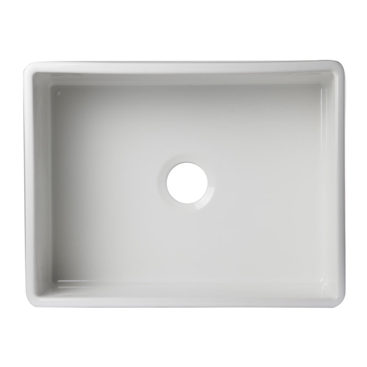 White 26" Fireclay Single Bowl Farmhouse Kitchen Sink