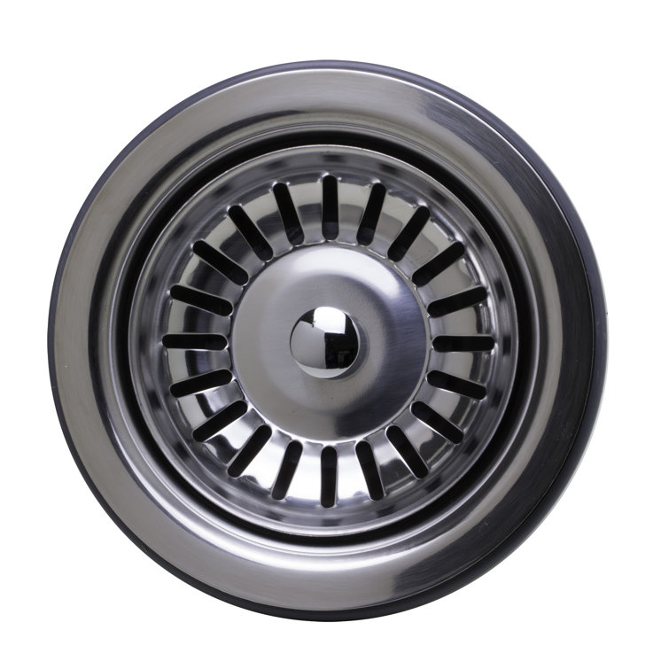 Polished Stainless Steel 3.5'' Basket Strainer Drain
