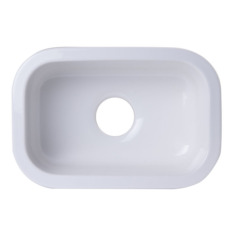 White Fireclay Undermount Single Bowl Kitchen Sink