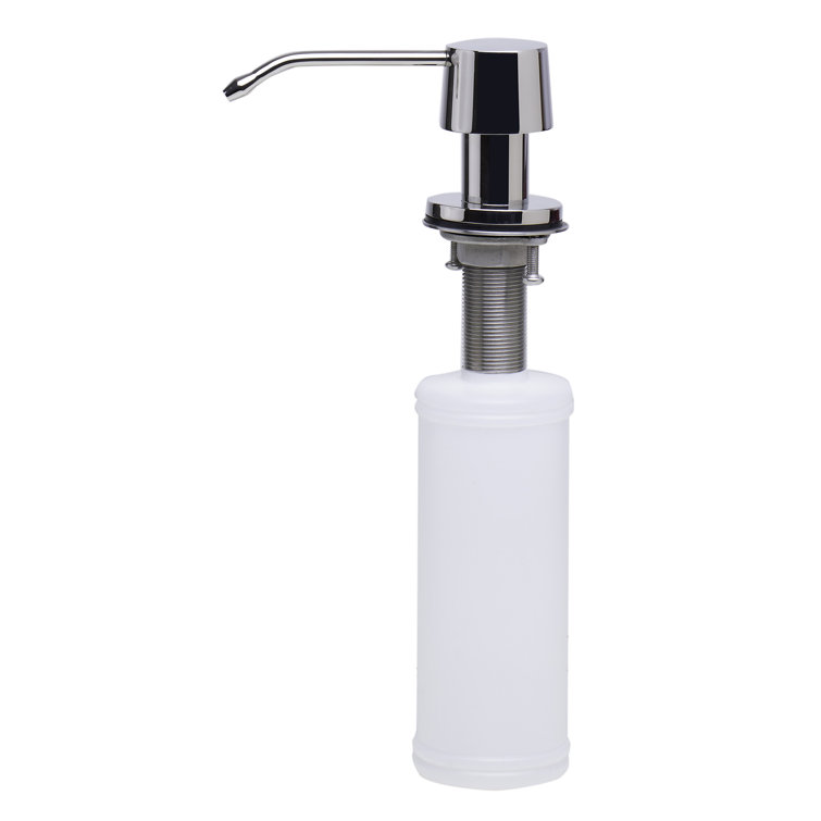 Polished Stainless Steel Modern Soap Dispenser with Refillable Bottle