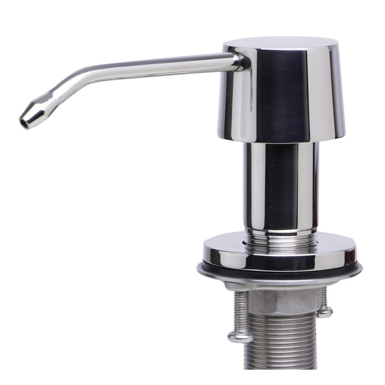 Polished Stainless Steel Modern Soap Dispenser with Refillable Bottle