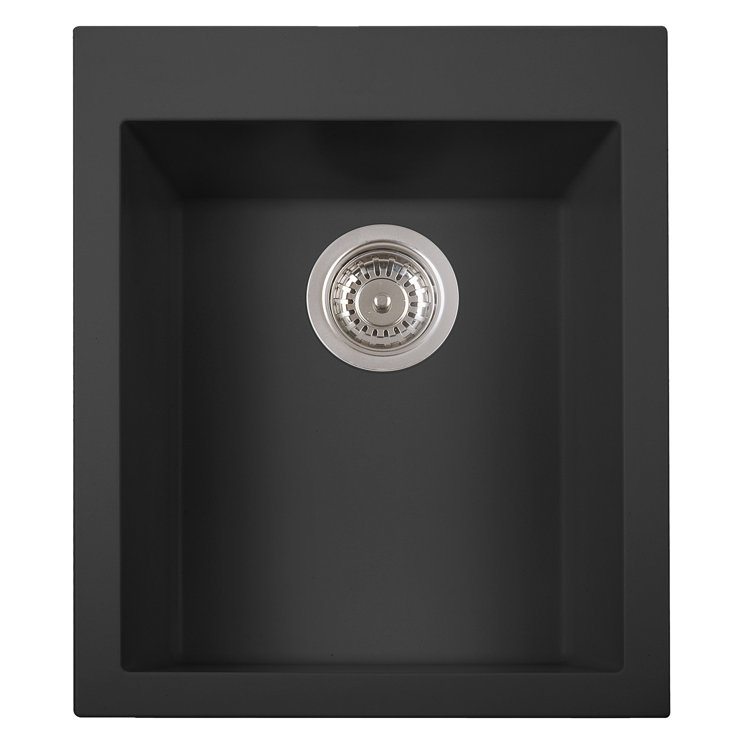Black Granite Composite Drop-In Kitchen Sink