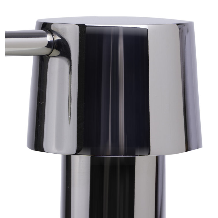 Polished Stainless Steel Modern Soap Dispenser with Refillable Bottle