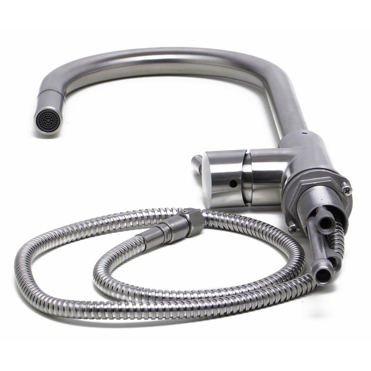 Brushed Stainless Steel Pull Down Kitchen Faucet with Spray