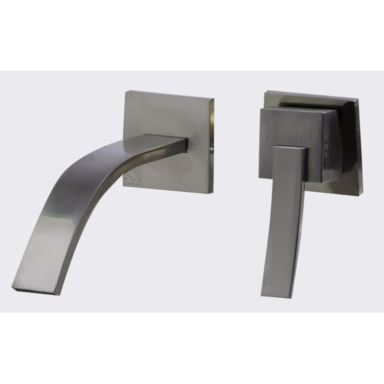 Brushed Nickel Modern Wall-Mounted Single Lever Bathroom Faucet
