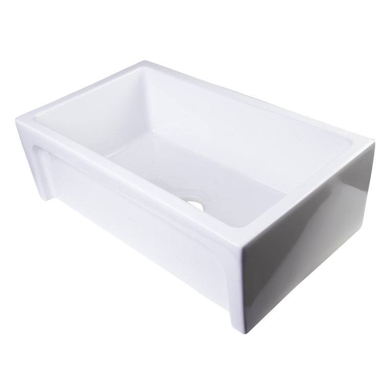 30'' White Fireclay Farmhouse Apron Kitchen Sink